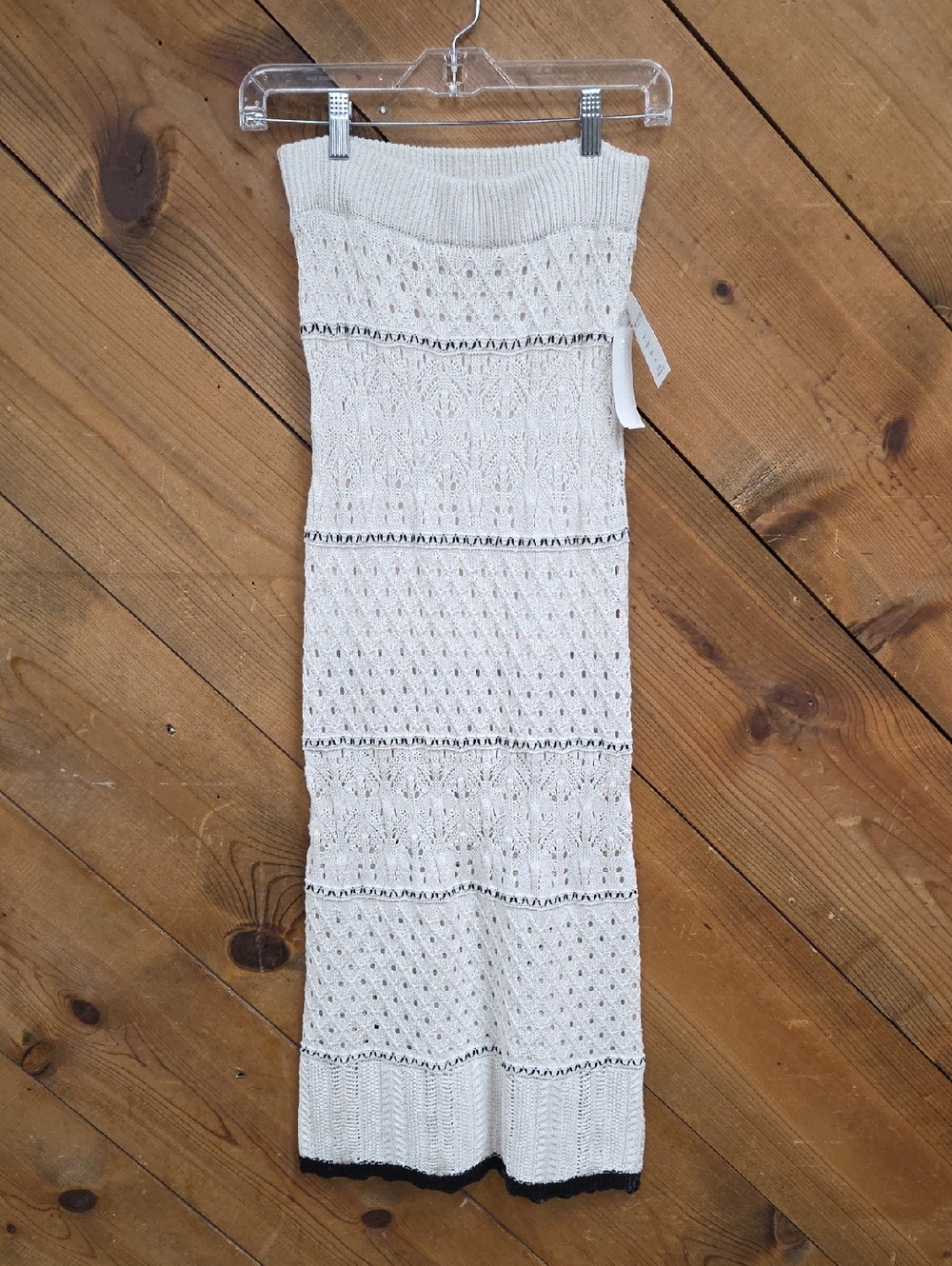New Olive & Oak Cream Knit Sweater Maxi Skirt. XS. Boho, Beach, Crochet, Wimsy